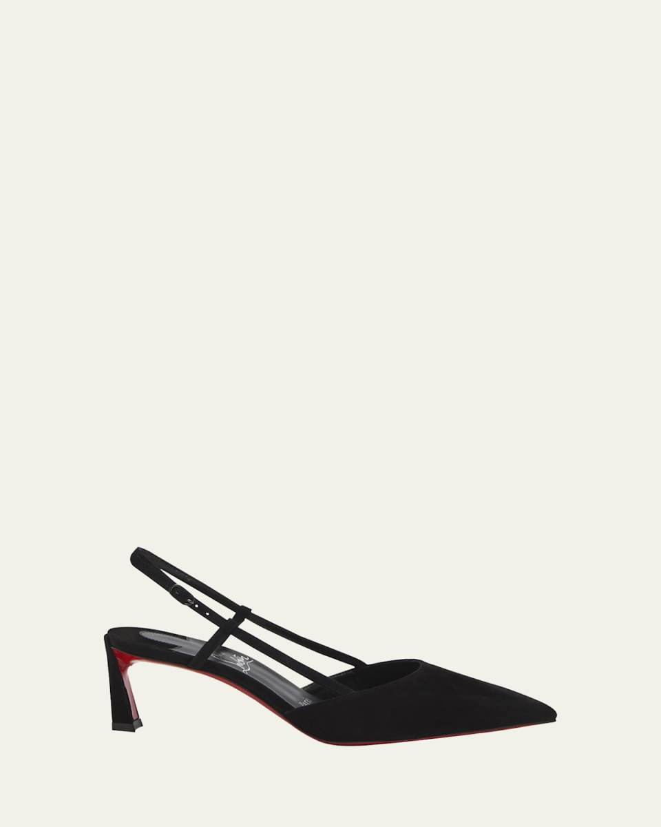 Condoroline Suede Red Sole Slingback Pumps